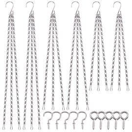 Mardatt 16 Sets 3 Types Long Hanging Basket Chains and Hooks Assortment Kit Chains Hanger for Bird Feeders, Planters, and Decors Suitable for Home Apartment Bedroom Indoor or Outdoor Use