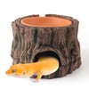 SORWATEE 3 in 1 Reptile Hide Cave with Humidifying Basin