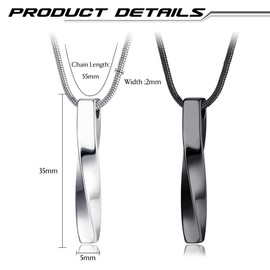 MILACOLATO Mens Necklaces Stainless Steel Bar Pendant Necklace for Men and Women Couples Necklaces 22 Inches Snake Chain Unisex