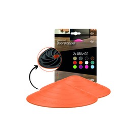 Doornado Strong Rubber Door Stopper - Door Holder No Drilling - For All Types of Doors and Floors - 118 x 25 mm - Design Price - Orange