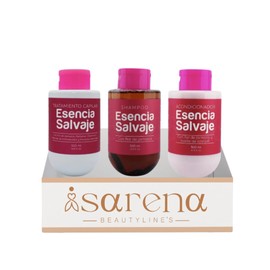 Isarena Beautyline´s - Fruto Salvaje Hair Care Set, Shampoo, Treatment, Conditioner with Hibiscus Flower, 16.9 fl oz esencia Salvaje Colombia Shampoo Flor de Jamaica - Tratamiento Capilar