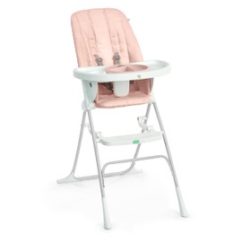 Ingenuity: ity by Ingenuity Sun Valley Compact Folding High Chair, Food-Grade Safe Plate, Safety Harness, for Ages 6 Months and Up, Unisex - Pink