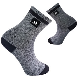 LEAKDRY Waterproof Socks,Breathable,Lightweight,Ankle Socks,Hiking,Running,Fishing,Unisex (US, Alpha, Small, Regular, Regular, Grey/Black)