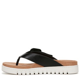 Vionic Women's Uptown Marin Flip-Flop, Black Leather, 8.5 Wide