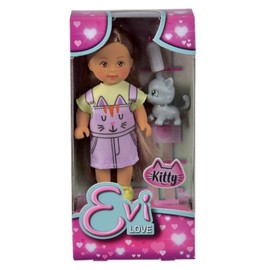 Simba Evi Love Little Kitty, 6-inch Height, Multicolor - with Kitty and Drinking Bottle, for Girls, Birthday Gift, Collection