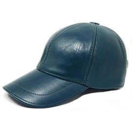 CUCUBA Men's Baseball Cap in Soft Genuine Leather, One Size, Adjustable, green, One Size