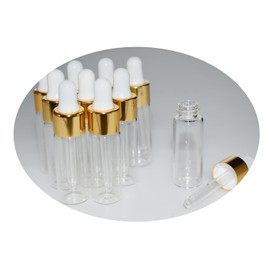 Hustar Small Dropper Bottle, 10pcs 5ml Mini Sample Dropper Bottles Mini Makeup Containers for Travel Liquids Tiny Glass