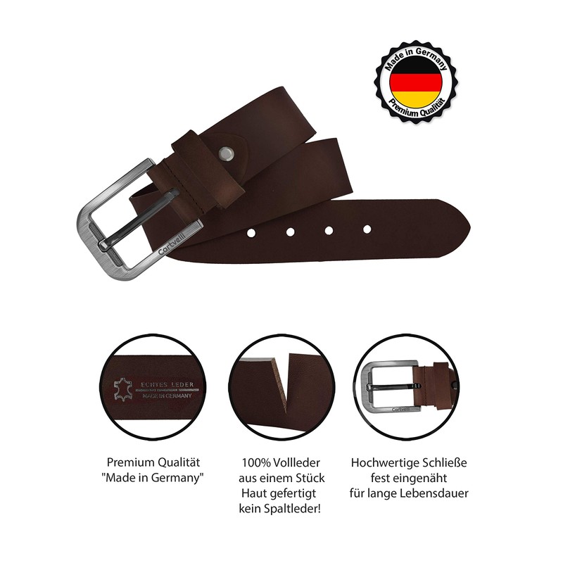 Cartvelli Premium Men's Leather Belt Made in Germany with Gift