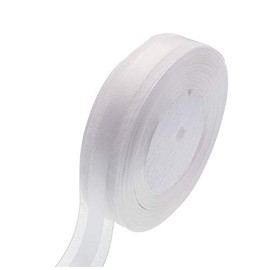 ATRBB 50 Yards 1 Inch Wide Satin Ribbon with Organza Edge for Wedding Gifts Wrapping DIY Bows and Craft (White)