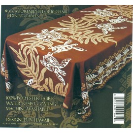 kauhaul living Hawaiian Tropical Floral Fabric Tablecloth 60x84" Hawaii Red, Green, Brown, TEAL - Red