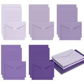 Juego de 100 piezas de papel de papelería rayado y sobres, incluye 50 hojas de papel para escribir cartas y 50 sobres para oficina, 5.5 x 8.25 pulgada