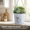 Riadyet 2 Pack Hanging Planters, 7.1 Inch Vintage Bird Flower