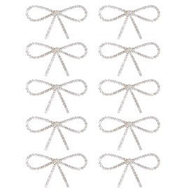 TOPINCN Diamond Rhinestone Bow Accessories Broches Claw Diamonds Bows Brooch Boutiques Chain Pin Gowns Rhinestones Trim Embellishments