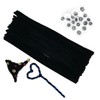 Cldamecy 100 pcs Black Pipe Cleaners with 20 pcs Googly