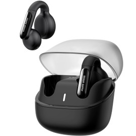 Sanwa Direct 400-BTTWS6 Ear Cuff Earbuds, Bluetooth Open-Ear, IPX4 Waterproof, Non-Clogging Earphones, AI Call Noise Cancellation