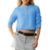 Urban CoCo Women's Crew Neck Cropped Cardigan Sweaters Long Sleeve