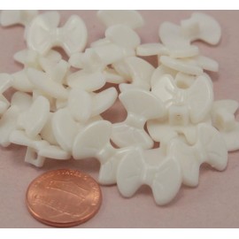 Unbranded 12 Cream Plastic Bowtie Bow Tie Shaped Buttons 11/16" 17MM Wide # 6339
