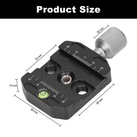 Aililong Quick Release Plate Clamp Arca Swiss 50 mm Model QR-50 Suitable for Tripods with 1/4 or 3/8 Inch Thread