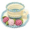 Koyama 6001003 Crochet Craft Kit, Flower Knit Tea Cup, Red