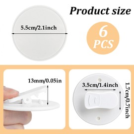 Classicseali 6pcs Shower Curtain Clips to Wall,Self Adhesive Shower Curtain Clips for Inside Showers,Windproof Splash Guard Showers Clip to Wall for Fixing Curtains(White)