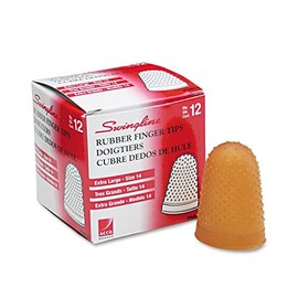 Swingline 54014 Rubber Finger Tips, Thumb, 7/8-Inch Diameter, 12/BX, Amber
