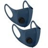 NUÜR 2pcs Fabric Reusable Face Mask, with Air Valve and