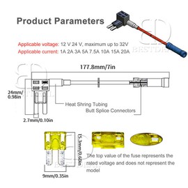 5 Pack Micro 2 Fuse TAP 12V Car Add a Circuit ATR Blade Fuse Adapter fit for J-E-E-P Wrangler JL RGB DRL with 20A Fuse Micro II Fuse Holder Add On Dual Circuit Adapter for Cars Trucks Boats (Micro 2)