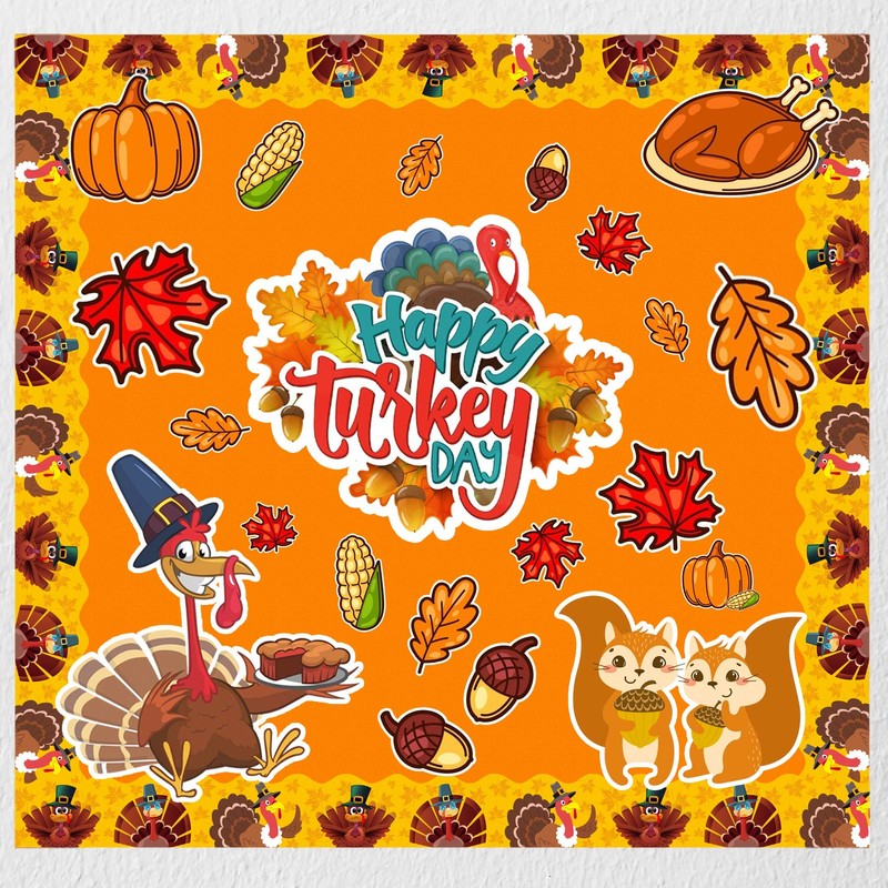 Thanksgiving Turkey Theme Bulletin Board Border Trim for Classroom Decoration