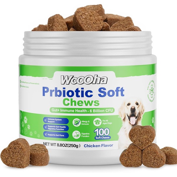 Probiotics for Dogs – 6 Billion CFU with Prebiotics &