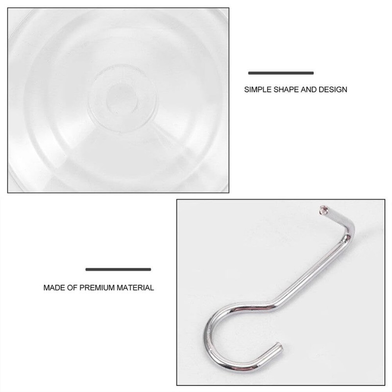 Kichvoe 8pcs Vacuum Suction Cup Hook Suction Cups Clothes Hanger