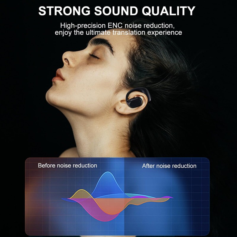 Language Bluetooth Translation Headphones, Binaural Noise Canceling Conduction Translation Headphones,