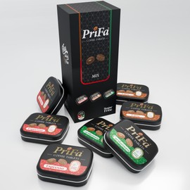 PriFa Coffee Tablets Variety Pack, Pocket Coffee To Go - Real Coffee, Coffee Candy with Caffeine - Natural Sugar Free Instant Energy Pouches, Keto Coffee Packets (3x Espresso, 2x Latte, 2x Cardamom)