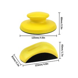 Hitopin Pack of 2 Sanding Blocks, Velcro, Sanding Block, Hand Sander, Round, Hand Sanding Block, Mouse-shaped, for DIY Woodwork Crafts, Sanding Discs Hand Sanding Block Polishing (5 Inches)