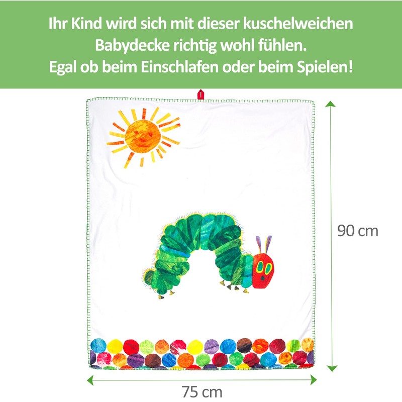 Smithy Babydecke Raupe Nimmersatt Baumwolle | Neugeborenen Decke Kuscheldecke |