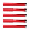 5Pcs Saw Bit Set FlatTooth Diamond Particles Red Coated Drill