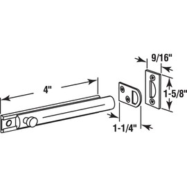 Prime-Line U 9961 4-In. Surface Bolt, Solid Brass, Polished Brass Finish (Single Pack)