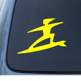 NS-FX Surfer - Surf Board Dude - Car, Truck, Notebook, Vinyl Decal Sticker #1033 | Vinyl Color: Yellow