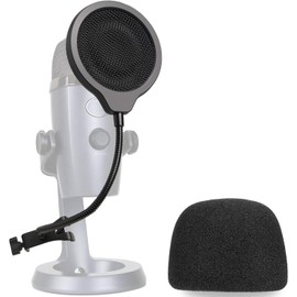 Yeti Nano Mic Pop Filter with Foam Winscreen - 4 Inch 3 Layers Wind Pop Screen Mask Shield and Foam Wind Cover For Blue Yeti Nano Mic to Improve Sound Quality by YOUSHARES