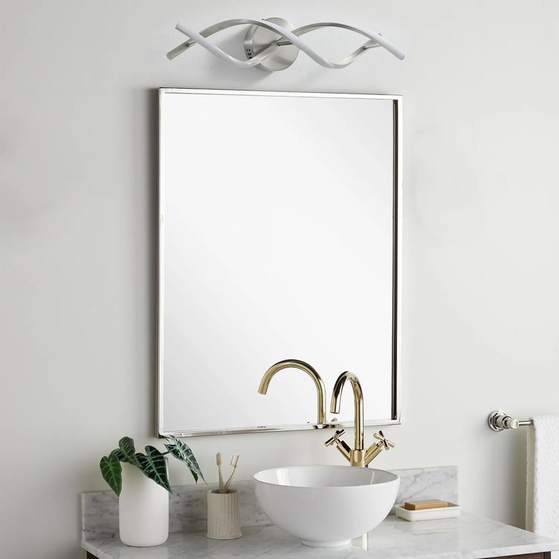 vivihobb Modern Nickel LED Vanity Lighting,Bathroom Light Fixture Over Mirror,21
