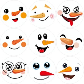 Snowman Stickers Roll Round Sticker for Holiday Classroom Rewards Party Favor 500Pcs