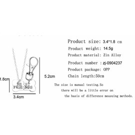 BFF Friendship Necklace Key Chain Best Friends Charm Necklace Keychain Dog Bone Puzzle Pendant Matching Gift Set for 2