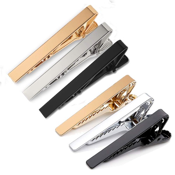 A Set of 6 Tie Clips, Men's Thin Tie Clip