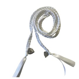 White Handfasting Cord with Heart Locket and Angel Wings- Braided Together- Ceremony- Rope- Cord- Wedding