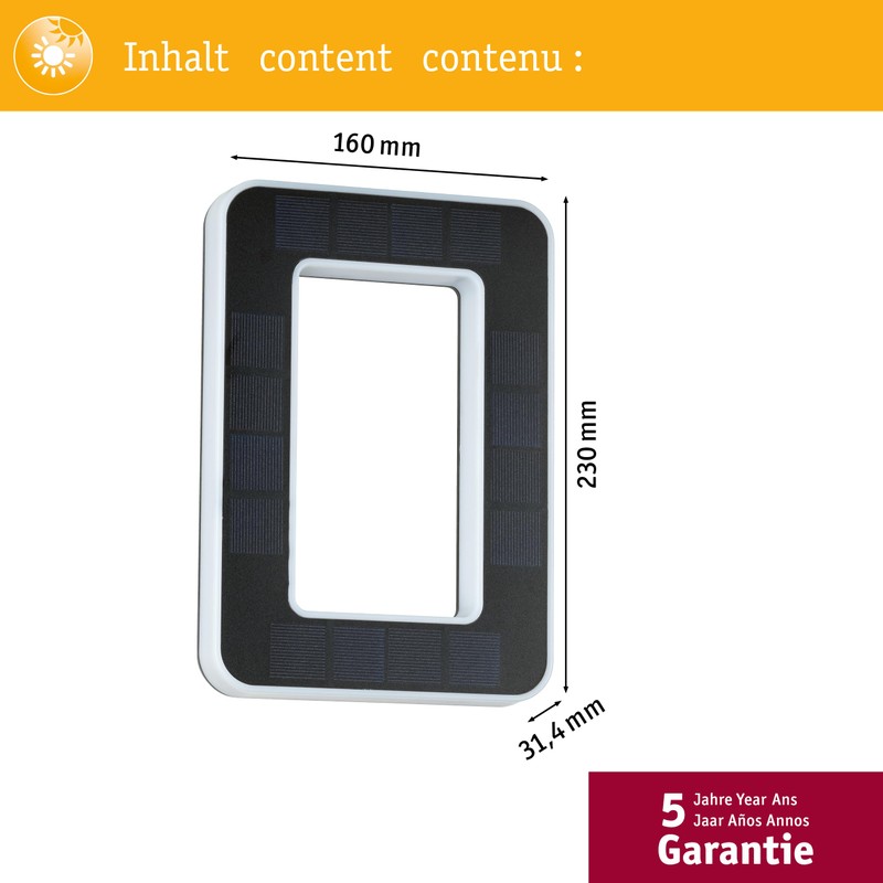 Paulmann Outdoor Solar House Number 0 3000 K IP44 Akk