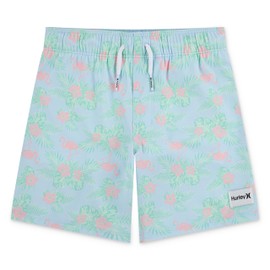 Hurley Boys' Pull On Swim Trunks, Blue Ice/Flamingo, Small