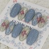 Argyle knit handmade nail tips, pedi tips - lipstick /