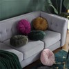 13.8 Inch Round Sofa Cushion Velvet Throw Pillows Soft Pleated