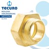 Reducer extension – outer x internal thread in untreated brass.