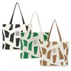3 Pack Canvas Tote Bag for Women Aesthetic Shoulder Bag