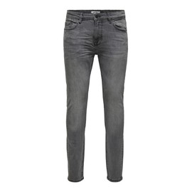 ONLY & SONS ONSWARP Male Skinny Jeans Low Waist Skinny Fit Jeans, Grey denim